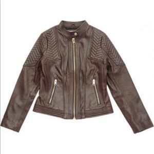 Michael Kors Brown Leather Jacket